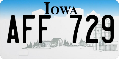 IA license plate AFF729