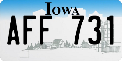 IA license plate AFF731