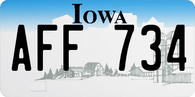 IA license plate AFF734