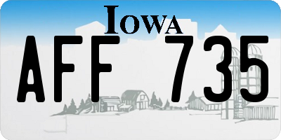 IA license plate AFF735