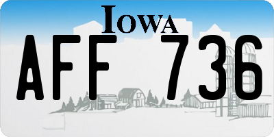 IA license plate AFF736