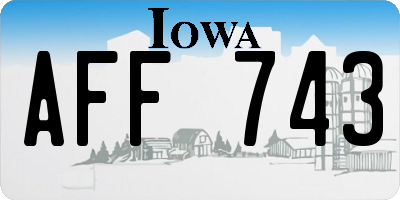 IA license plate AFF743