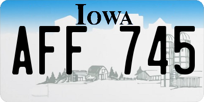 IA license plate AFF745