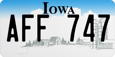 IA license plate AFF747