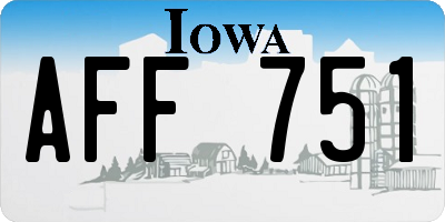 IA license plate AFF751