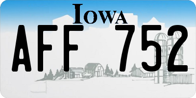 IA license plate AFF752