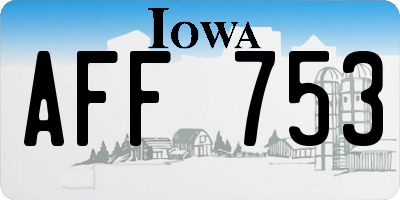 IA license plate AFF753