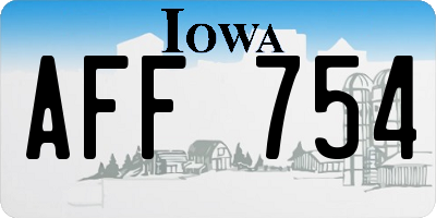 IA license plate AFF754