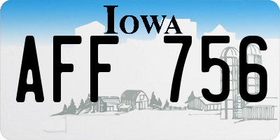 IA license plate AFF756