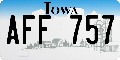 IA license plate AFF757