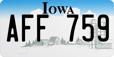 IA license plate AFF759