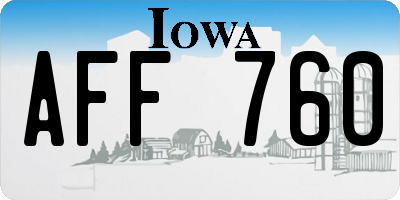 IA license plate AFF760