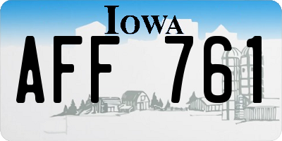 IA license plate AFF761