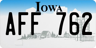 IA license plate AFF762
