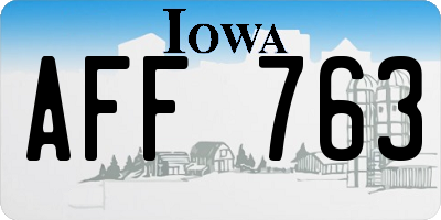 IA license plate AFF763