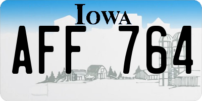 IA license plate AFF764