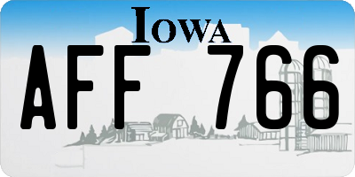 IA license plate AFF766