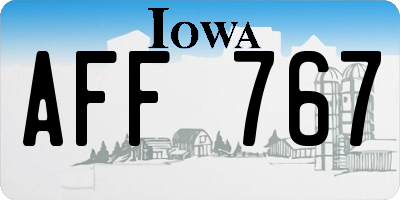 IA license plate AFF767
