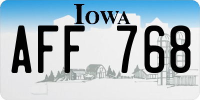 IA license plate AFF768