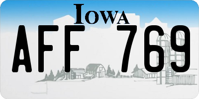 IA license plate AFF769