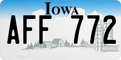 IA license plate AFF772