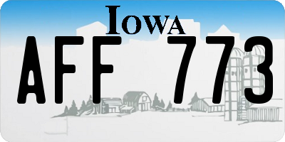 IA license plate AFF773