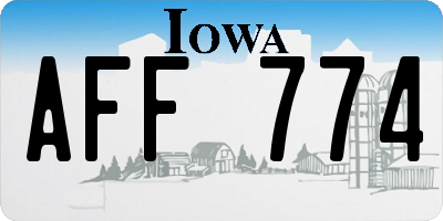 IA license plate AFF774