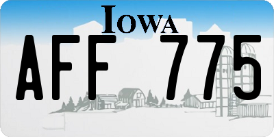 IA license plate AFF775