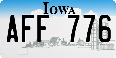 IA license plate AFF776