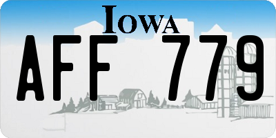 IA license plate AFF779