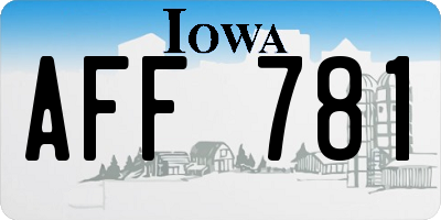 IA license plate AFF781