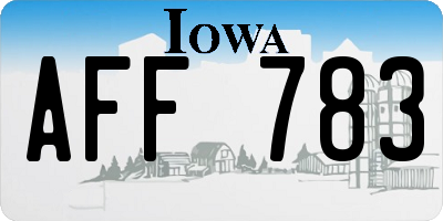 IA license plate AFF783