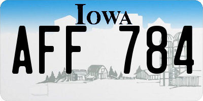 IA license plate AFF784