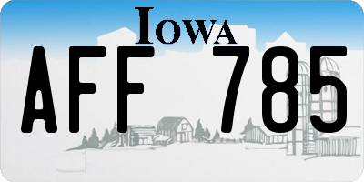 IA license plate AFF785