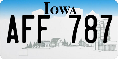 IA license plate AFF787