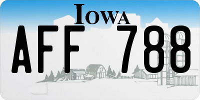 IA license plate AFF788