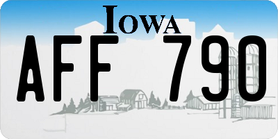 IA license plate AFF790