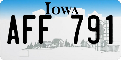 IA license plate AFF791