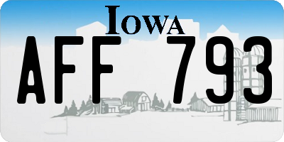 IA license plate AFF793