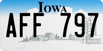IA license plate AFF797