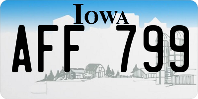 IA license plate AFF799