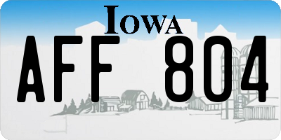 IA license plate AFF804
