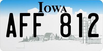 IA license plate AFF812