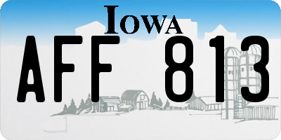 IA license plate AFF813