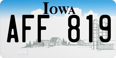 IA license plate AFF819