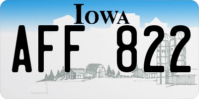 IA license plate AFF822