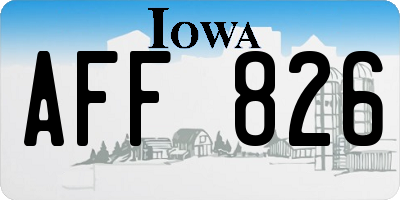 IA license plate AFF826