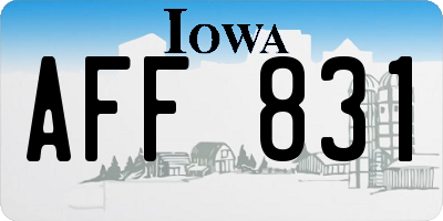 IA license plate AFF831