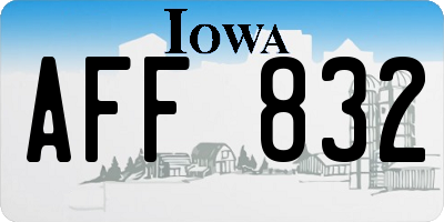 IA license plate AFF832