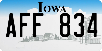 IA license plate AFF834
